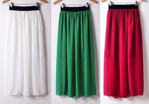 Maxi svārki no šifona dažādās vasarīgās krāsās