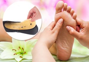 Dziednieciskās apavu iekšzoles ar magnētiem un masāžas elementiem