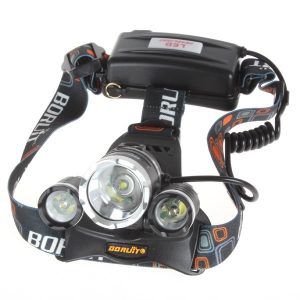 Spožs galvas lukturis 3xCREE XML T6 LED ar 4 režīmiem