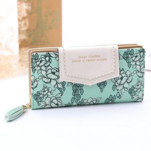 Sieviešu maks Flowers zaļā krāsā 0534