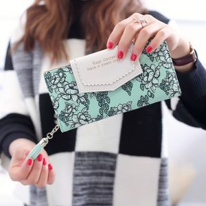 Sieviešu maks Flowers zaļā krāsā 0534