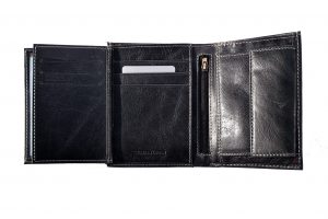 Vīriešu ādas naudas maks - WILD 3201-3 Black