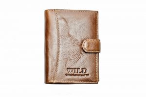 Vīriešu ādas naudas maks - WILD 3204-3 Coffee