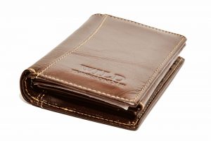 Vīriešu ādas naudas maks - WILD Q01 Coffee