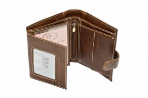 Vīriešu ādas naudas maks - WILD 3204-3 Coffee