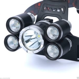 Profesionālais galvas lukturis 5xCREE XML T6 LED ar 4 režīmiem