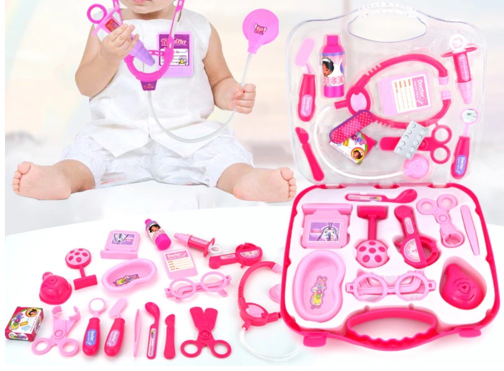 Doktora komplekts koferī, rozā - Image 2