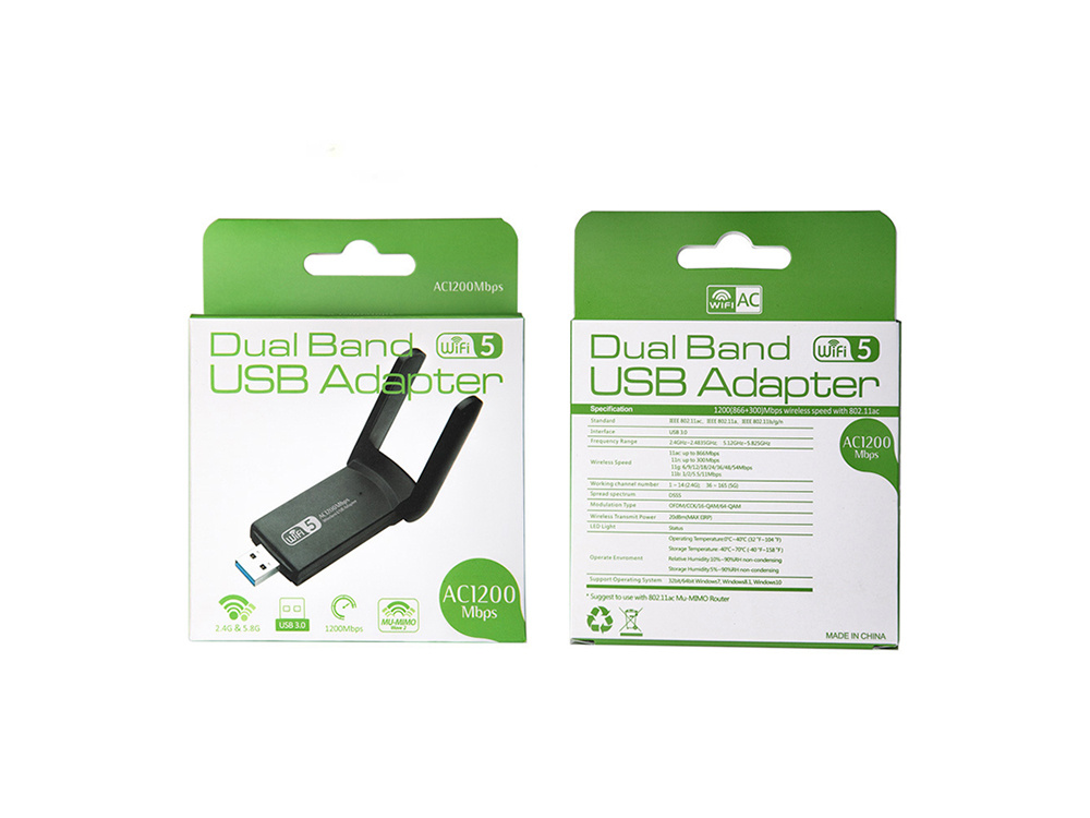 Wi-Fi tīkla karte wifi usb adapteris 1200mbps dual - Image 2