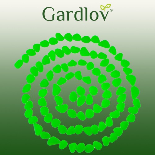 Tumsā spīdoši, dekoratīvie akmeņi dārzam - komplektā 100 gab. zaļi - Image 6