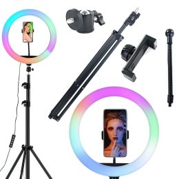 Ring light RGB LED gredzenveida gaisma, tālruņa turētājs, regulējams statīvs